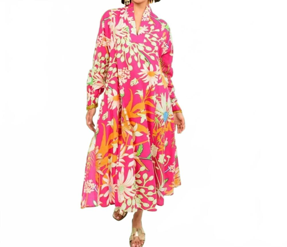 NEW UNCLE FRANK patio floral maxi dress in fuchsia